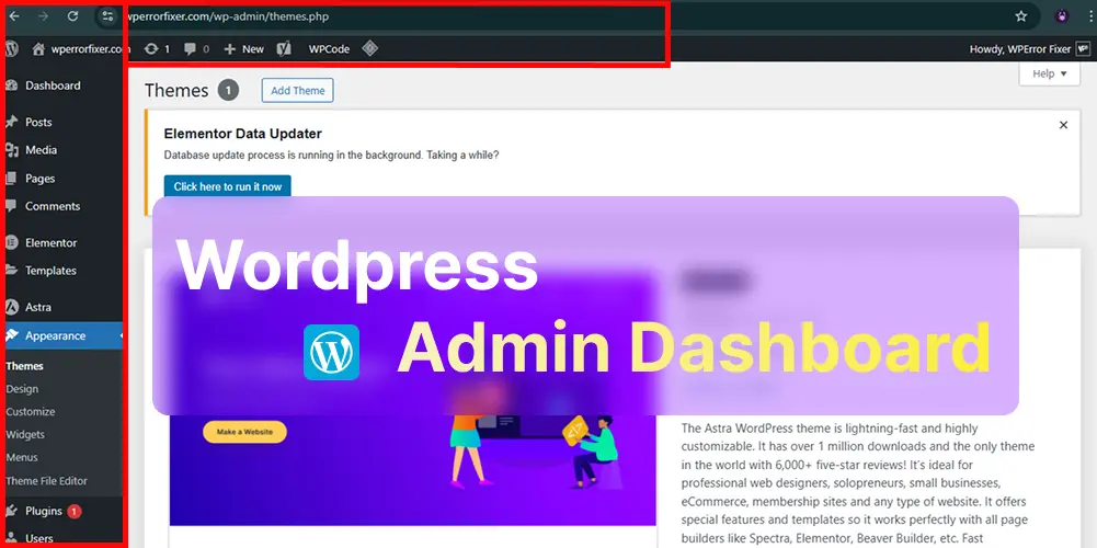 Wordpress Admin Dashboard Wperrorfixer